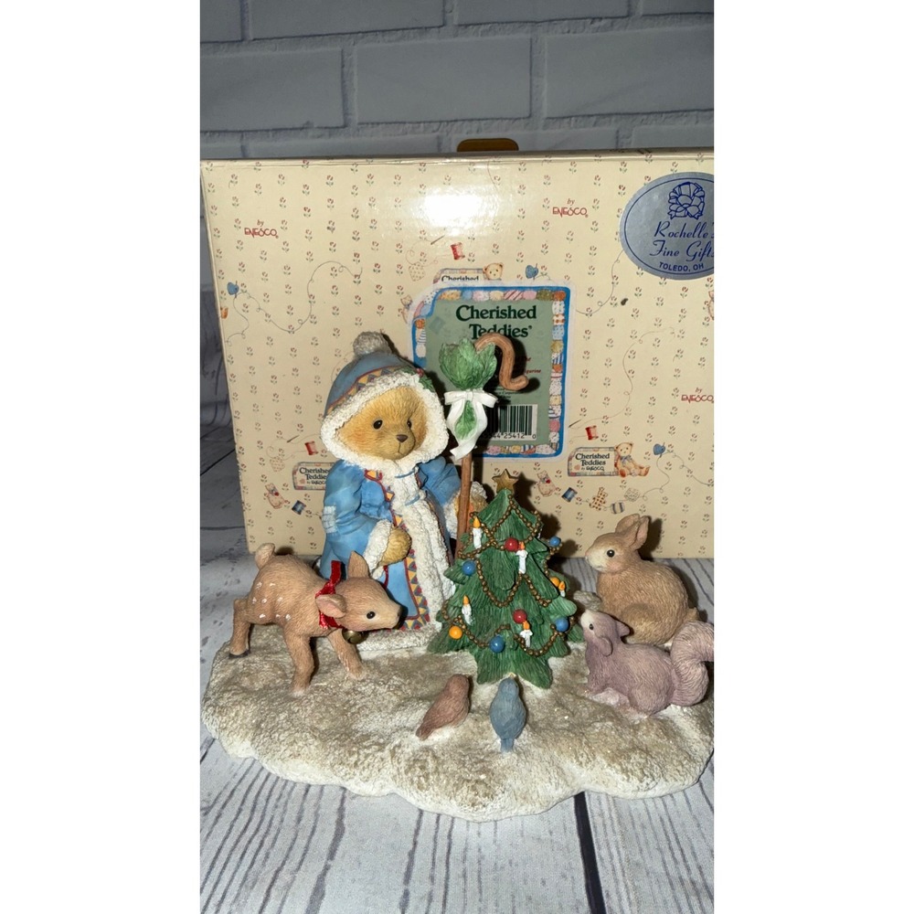Enesco Cherished Teddies Olga 182966 Christmas Figurine 1996 Priscilla Hillman